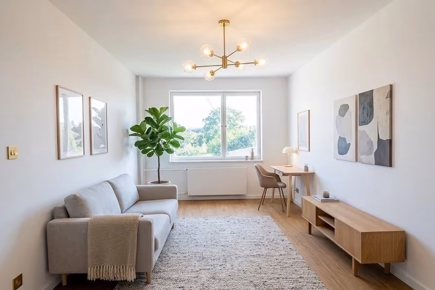 3-Zimmer-Wohnung, Trenčín – Opatová – Wohnzimmer (Visualisierung, kein Foto des tatsächlichen Zustands)